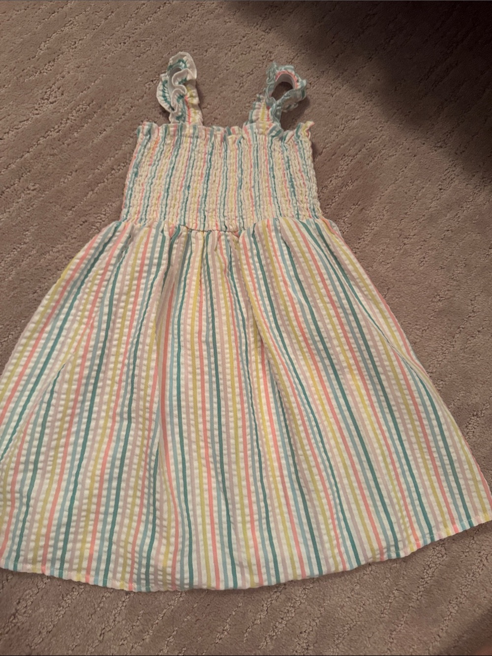 Girl's Pastel Multi-Stripe Sundress - Brand Unspecified